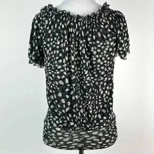 Express top XS polkadot ruched waist lightweight